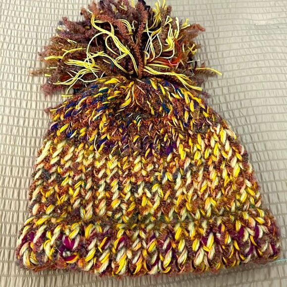 Handmade hand knitted super heavy duty, colorful beanie, one size - Picture 2 of 6